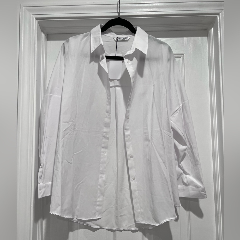 Oversized white button down